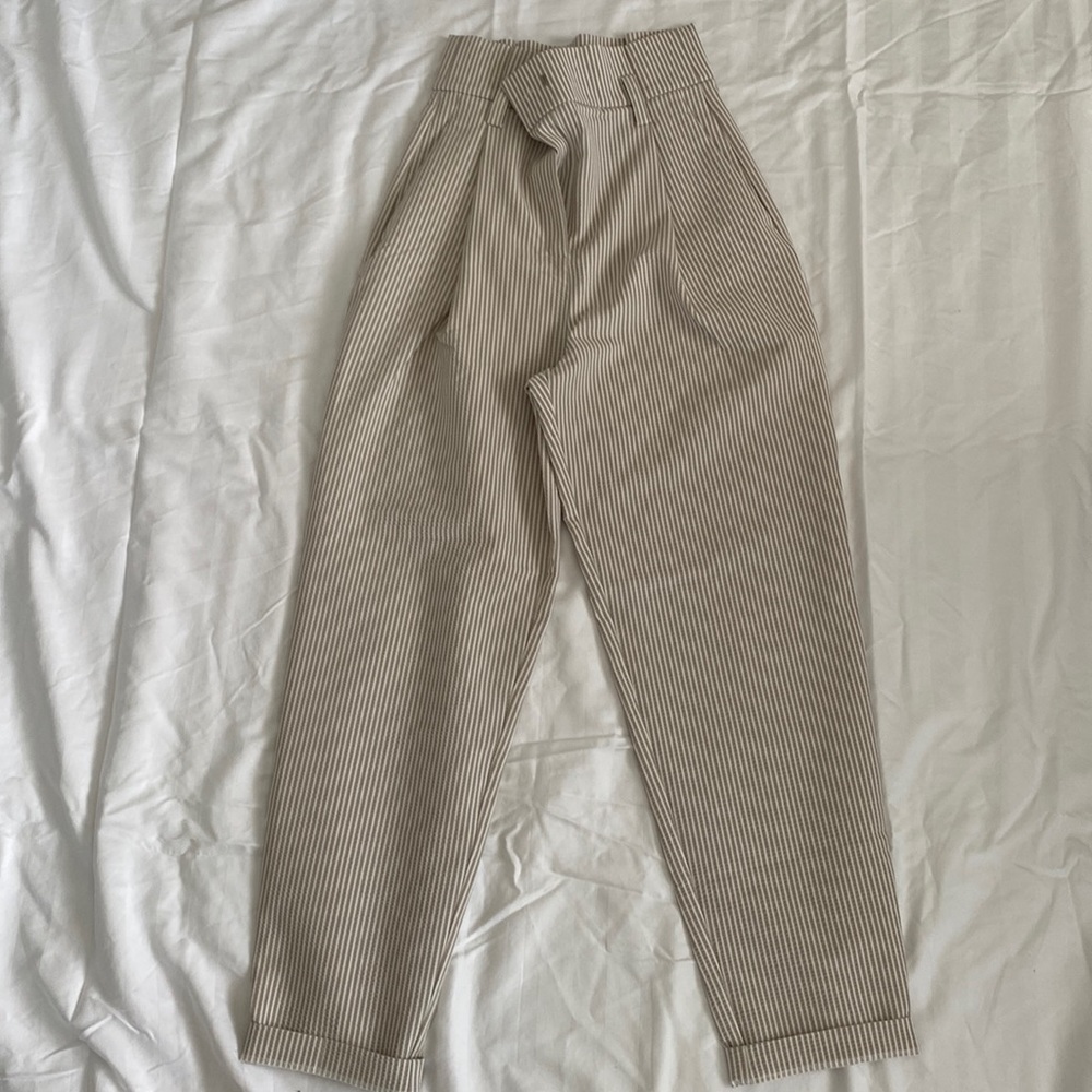 High waist stripped pants